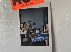 Picture held up by hot sticker